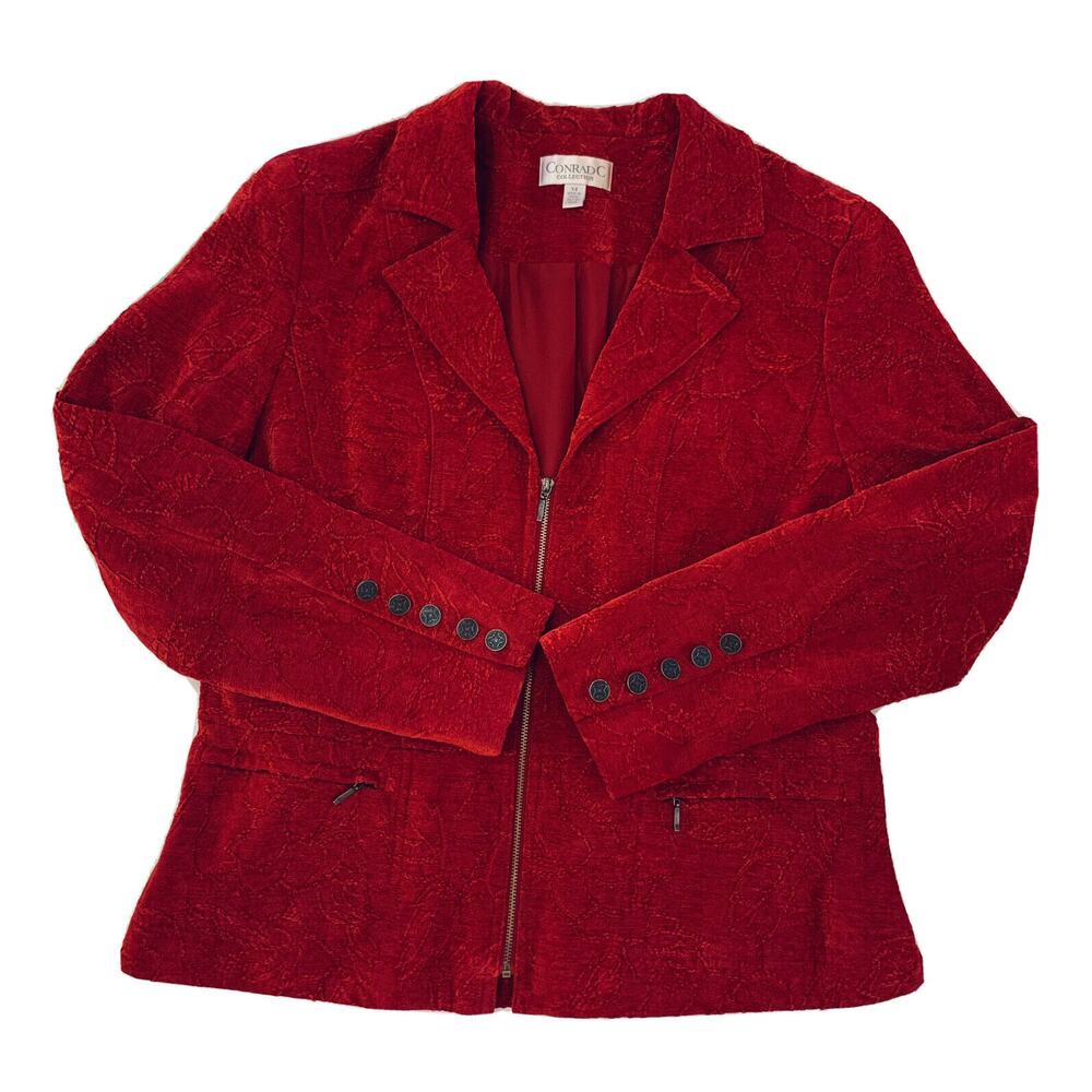 Conrad C Collection Women’s Blazer Jacket Sz 14 Velvety Textured